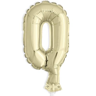 Gold Foil Number 0 Balloon Cake Topper 5&quot; AMZ+