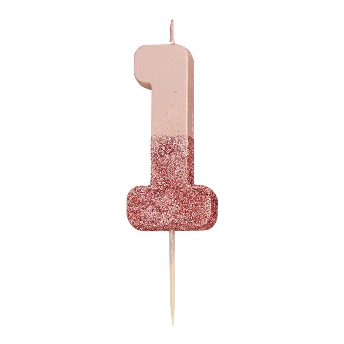 Rose Gold Glitter Candle+, Number: 1