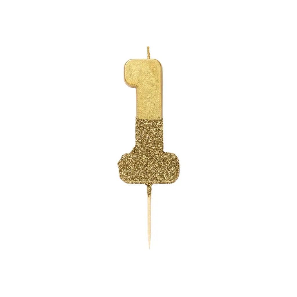 Gold Glitter Candle+, Number: 1