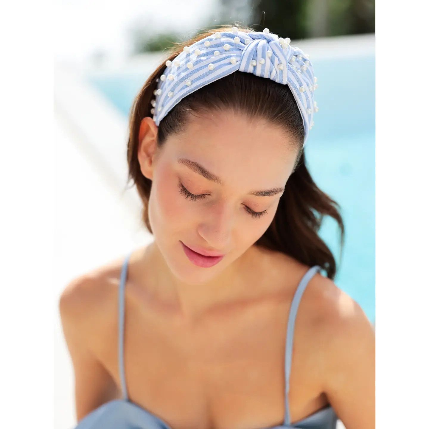 Pearls and Stripes Knotted Headband+