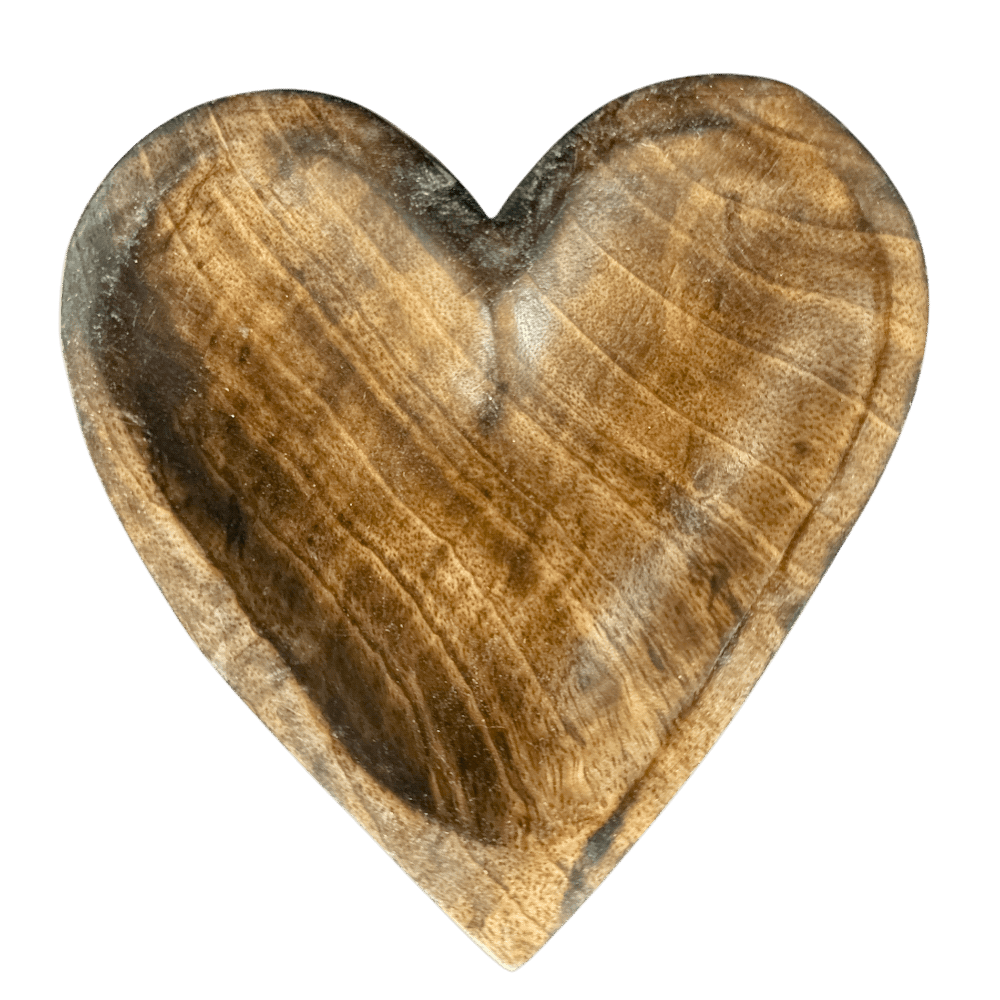 Wood Heart Tray Small+