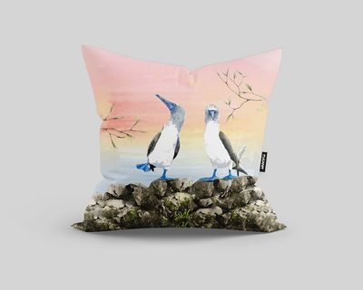 TUCANA Blue Feet Bird Cushion Cover+