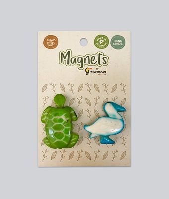 TAGUA BlueFoot Booby and Green Tortoise Magnets Set+