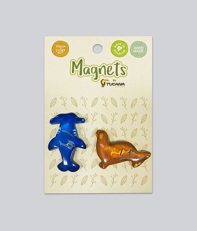 TAGUA Gray Seal and Blue Shark Magnets Set+