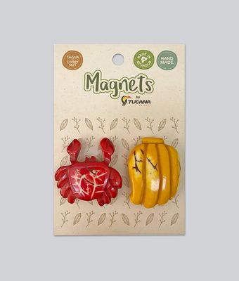 TAGUA Red Crab and Yellow Bannanas Magnets Set+