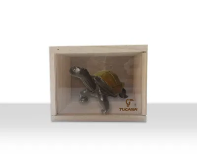 WOOD Land Turtle Figurine+