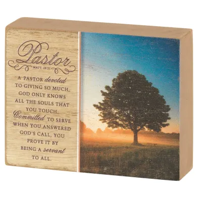 Tabletop Plaque Pastor Devoted 4x3+