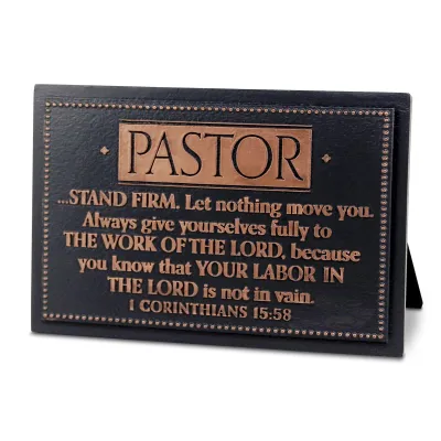 Plaque Stand Firm Pastor Copper Badge+