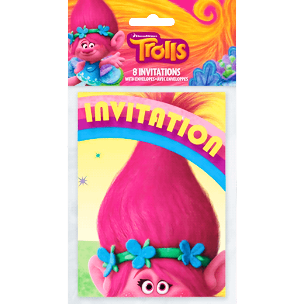 Trolls Invitations 8ct AMZ+