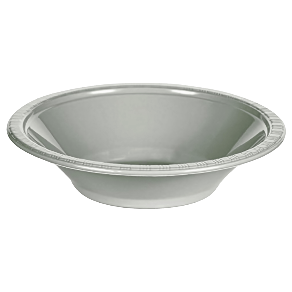 Shimmering Silver 12oz Plastic Bowl 20ct AMZ+