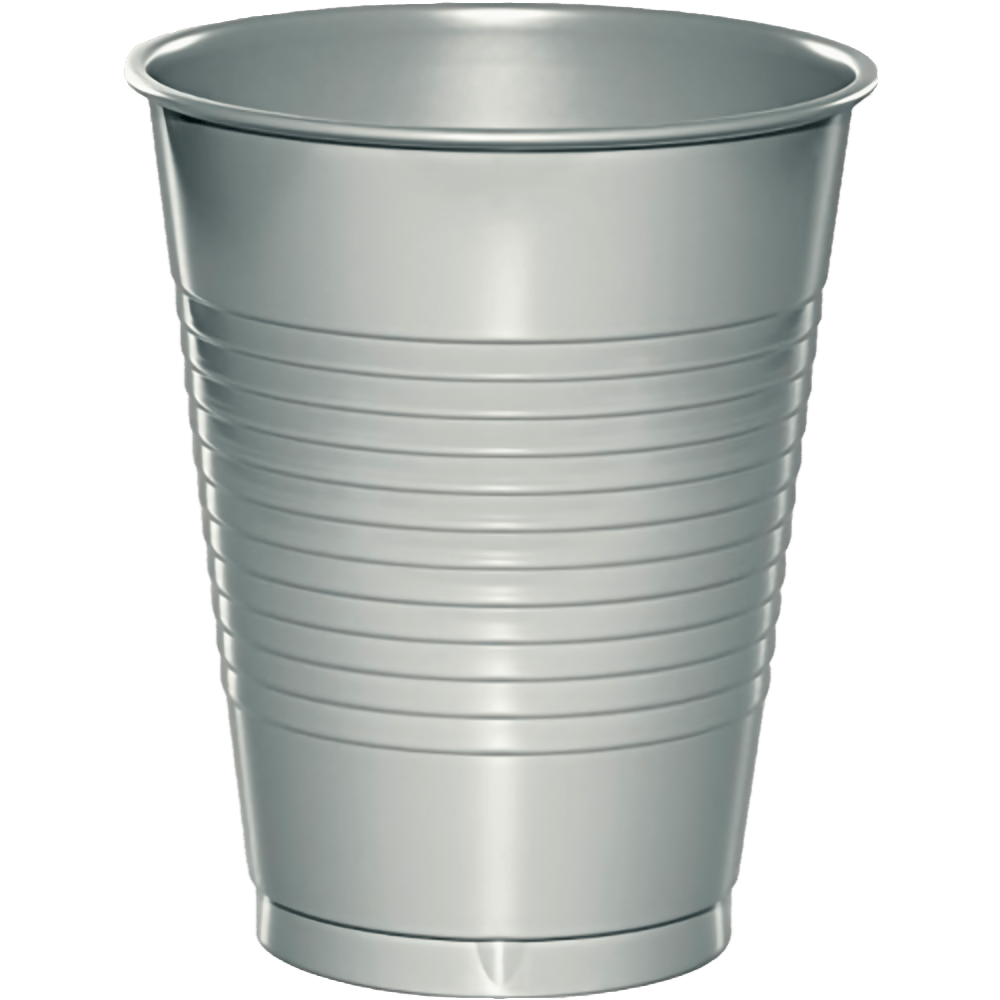Shimmering Silver 16oz Plastic Cups 20ct AMZ+