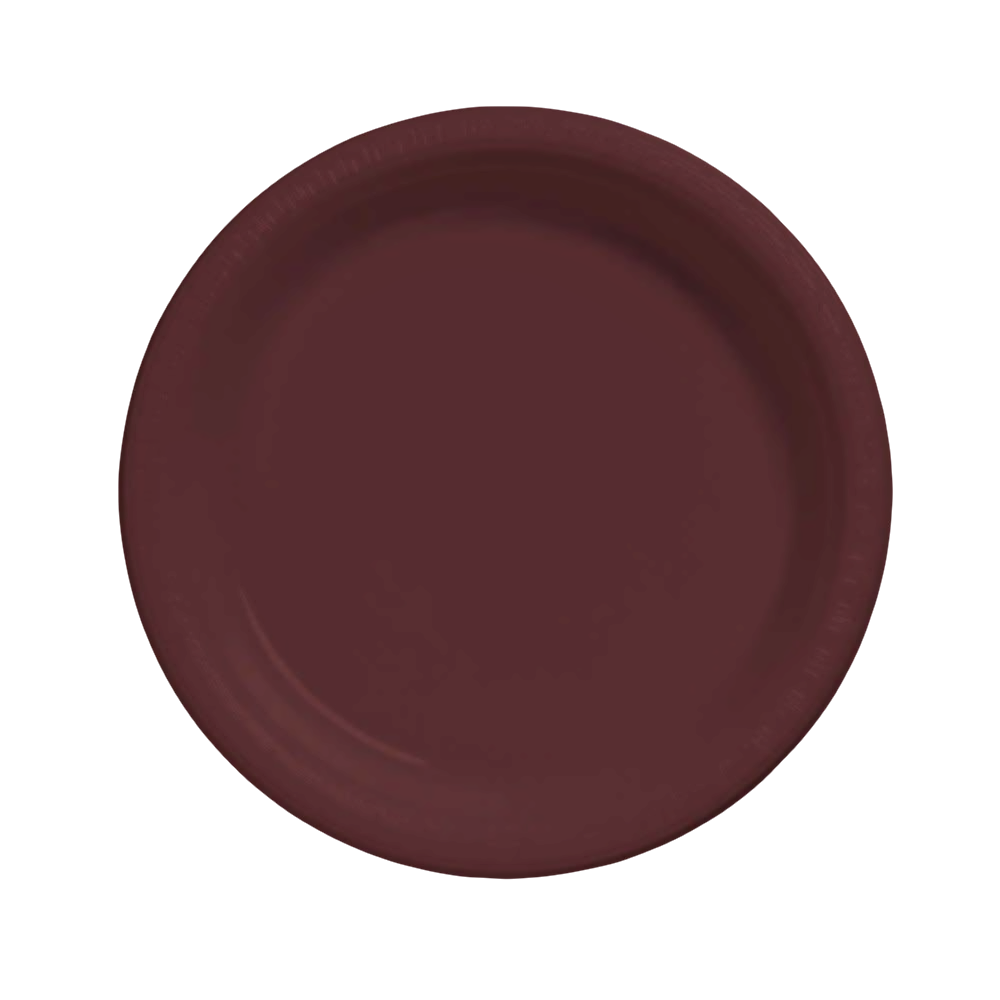 Chocolate Brown 7&quot; Plastic Dessert Plates 20ct AMZ+