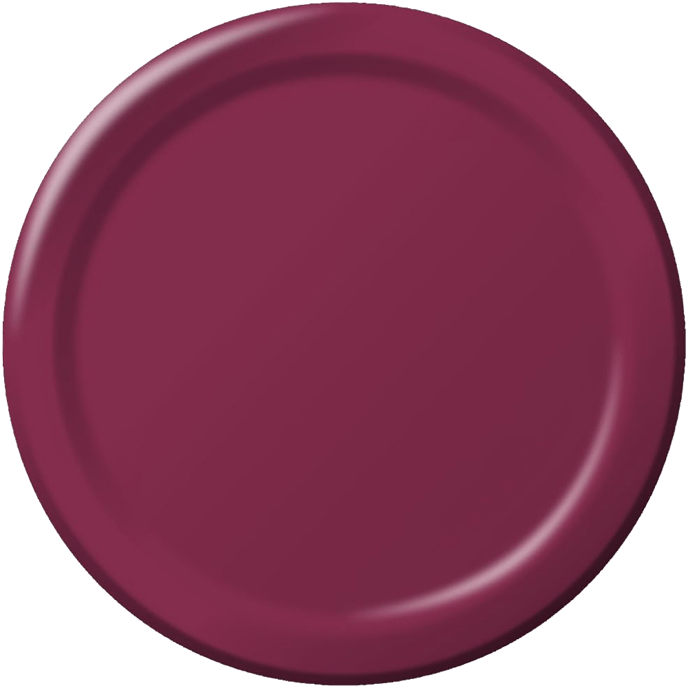 Burgundy 7&quot; Paper Dessert Plates 24ct AMZ+