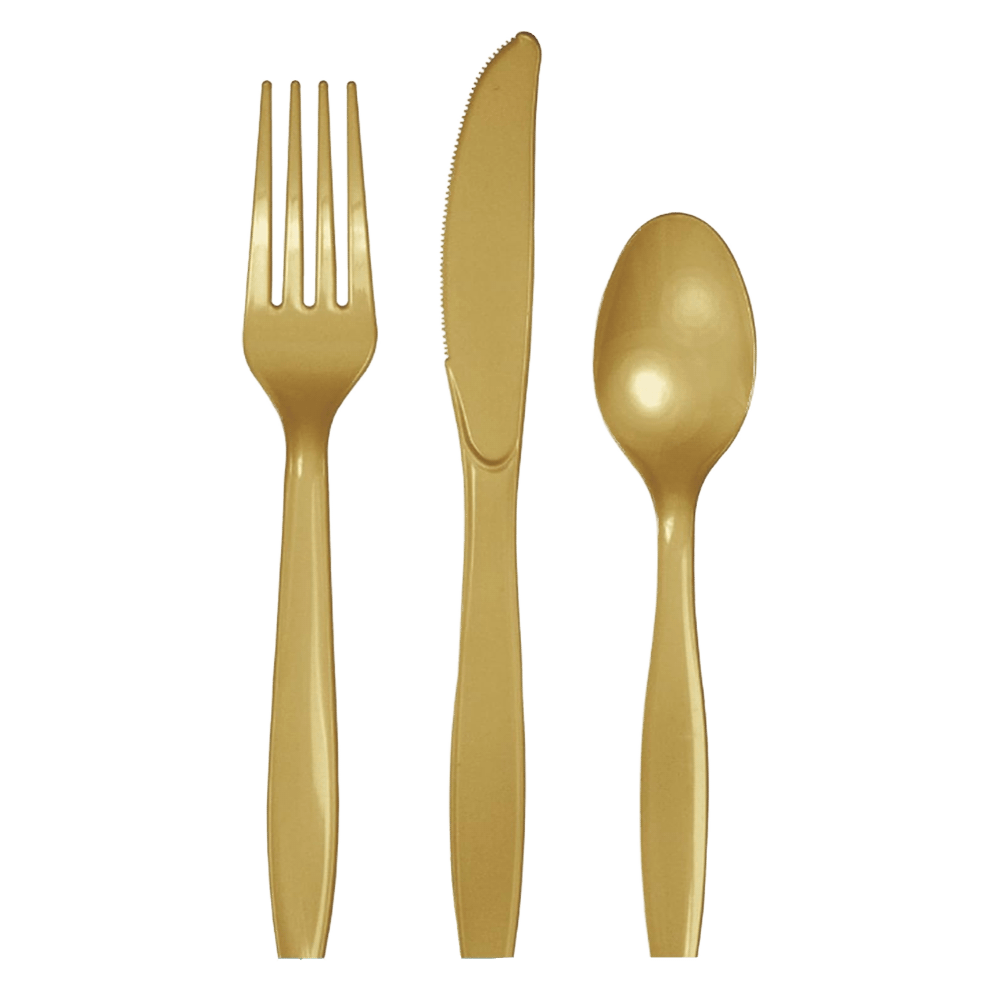 Glittering Gold Assorted Cutlery 24ct+