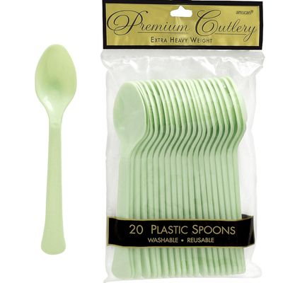 Pistachio Plastic Spoon 24ct AMZ+