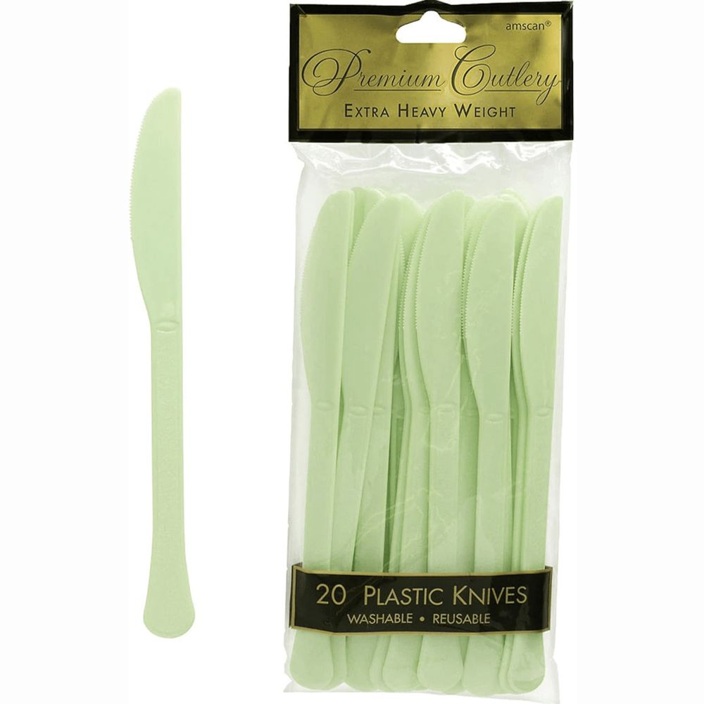 Pistachio Plastic Knives 24ct+