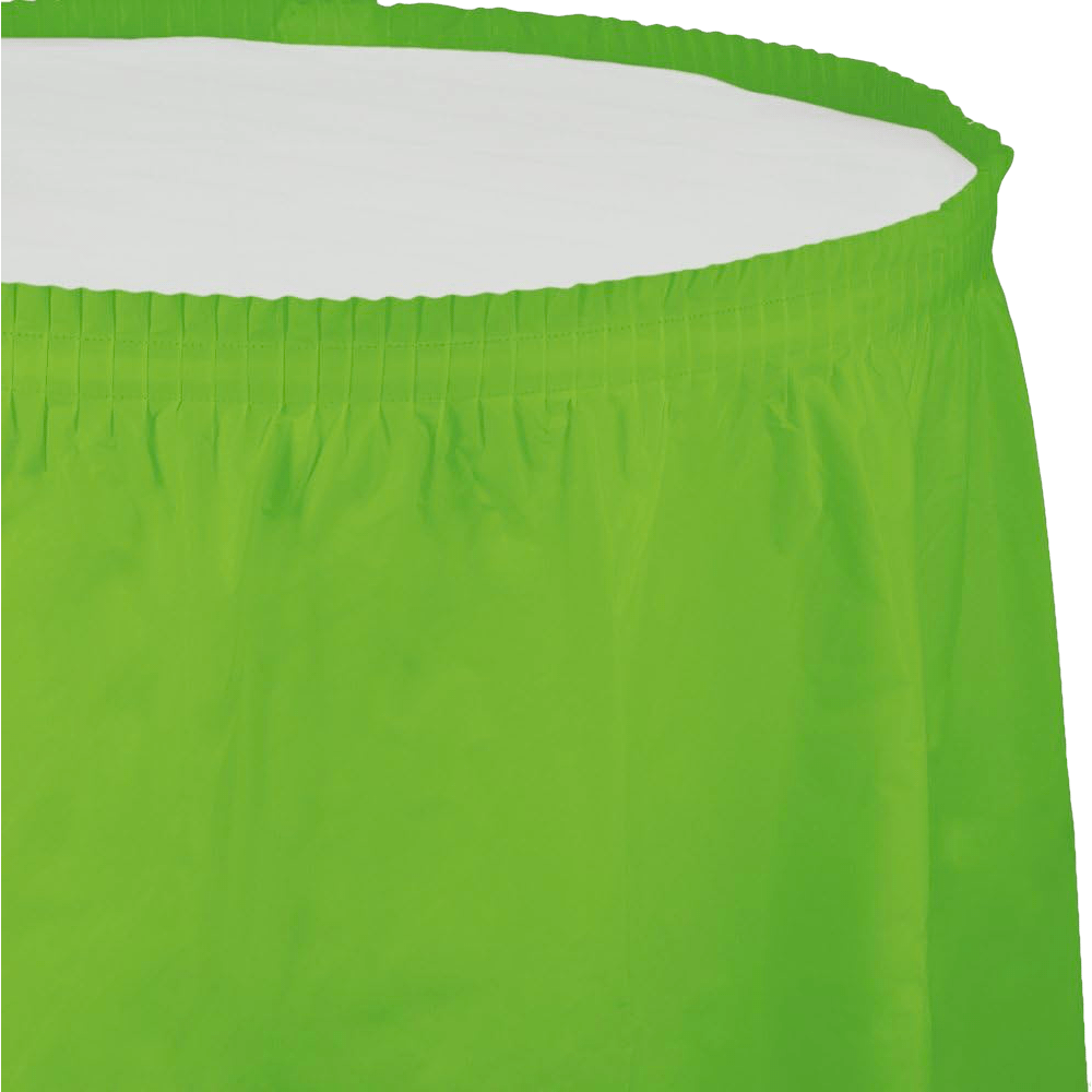 Fresh Lime 14&#39; Plastic Table Skirt AMZ+