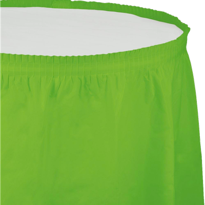 Fresh Lime 14&#39; Plastic Table Skirt AMZ+