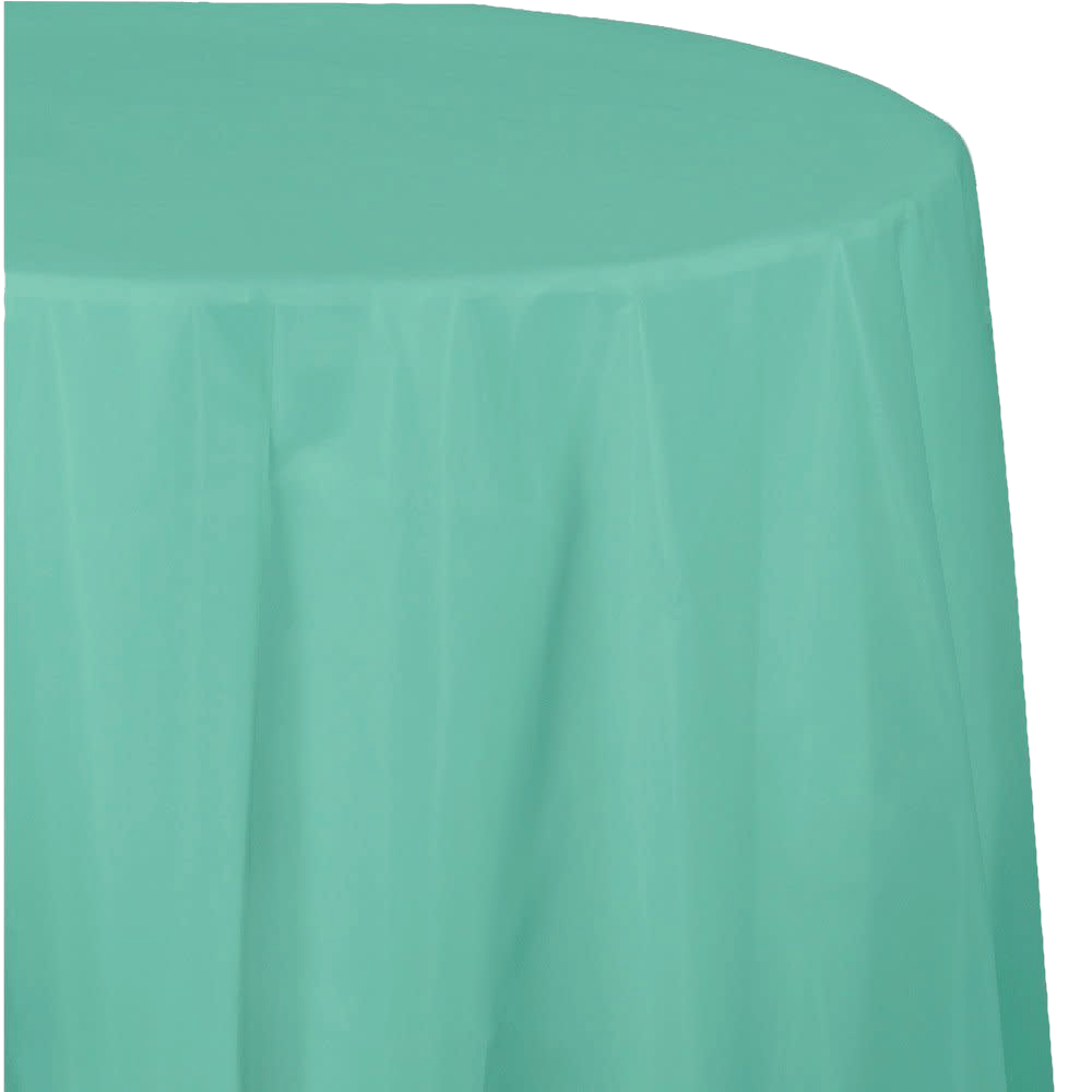 Fresh Mint 82&quot; Octy Round Plastic Tablecover+