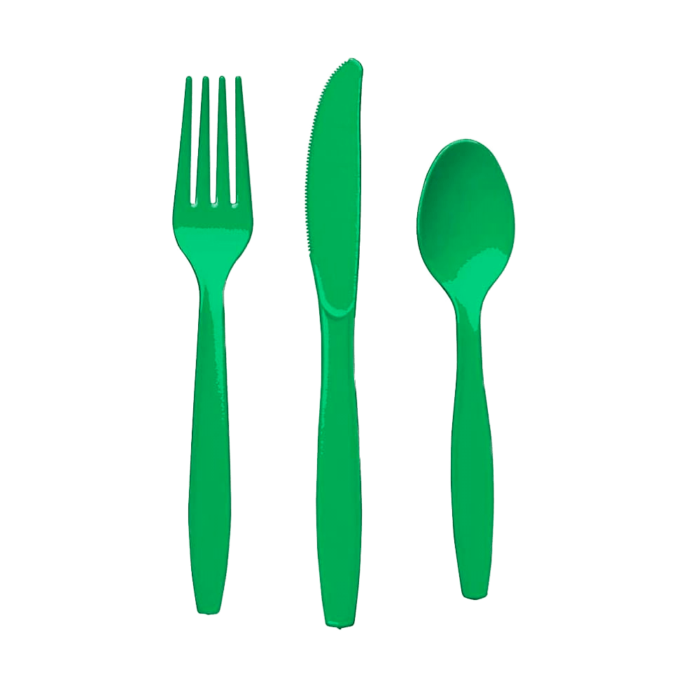 Emerald Green Assorted Cutlery 24ct+