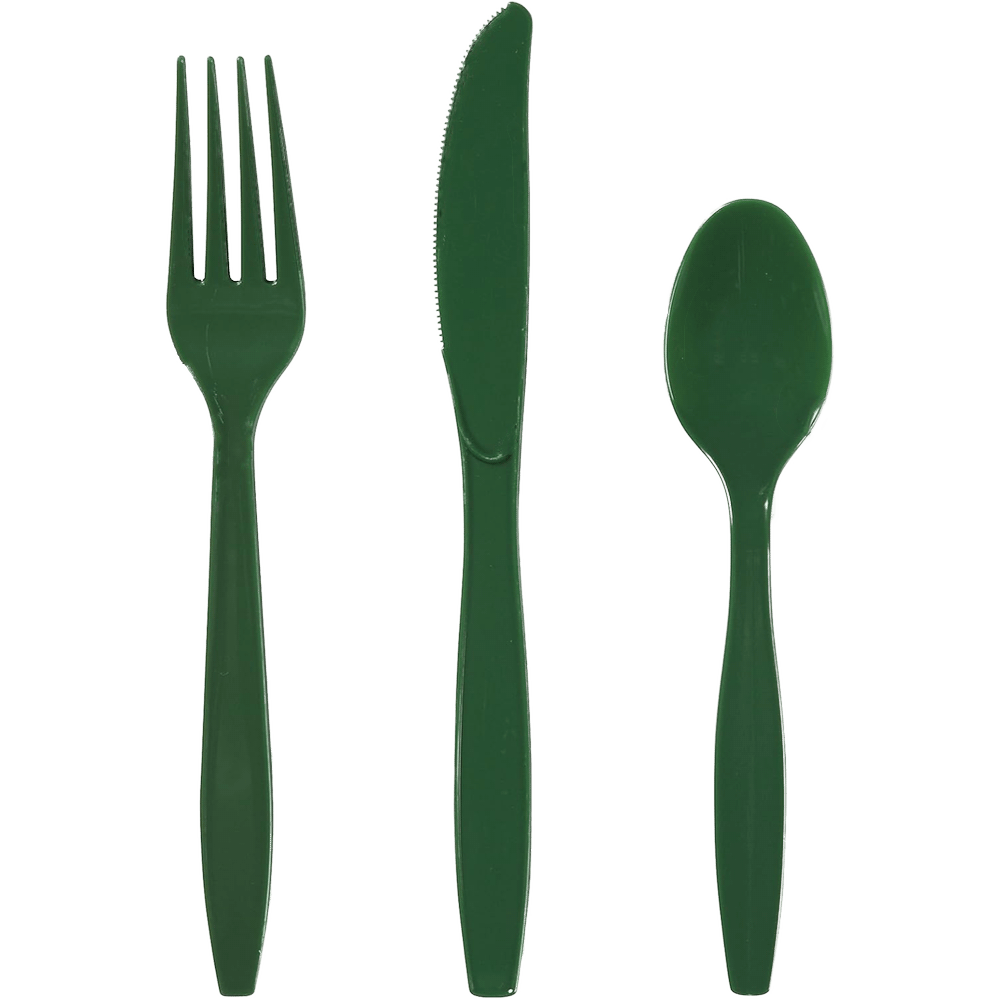 Hunter Green 24ct Assorted Cutlery+