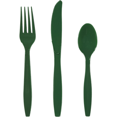 Hunter Green 24ct Assorted Cutlery+