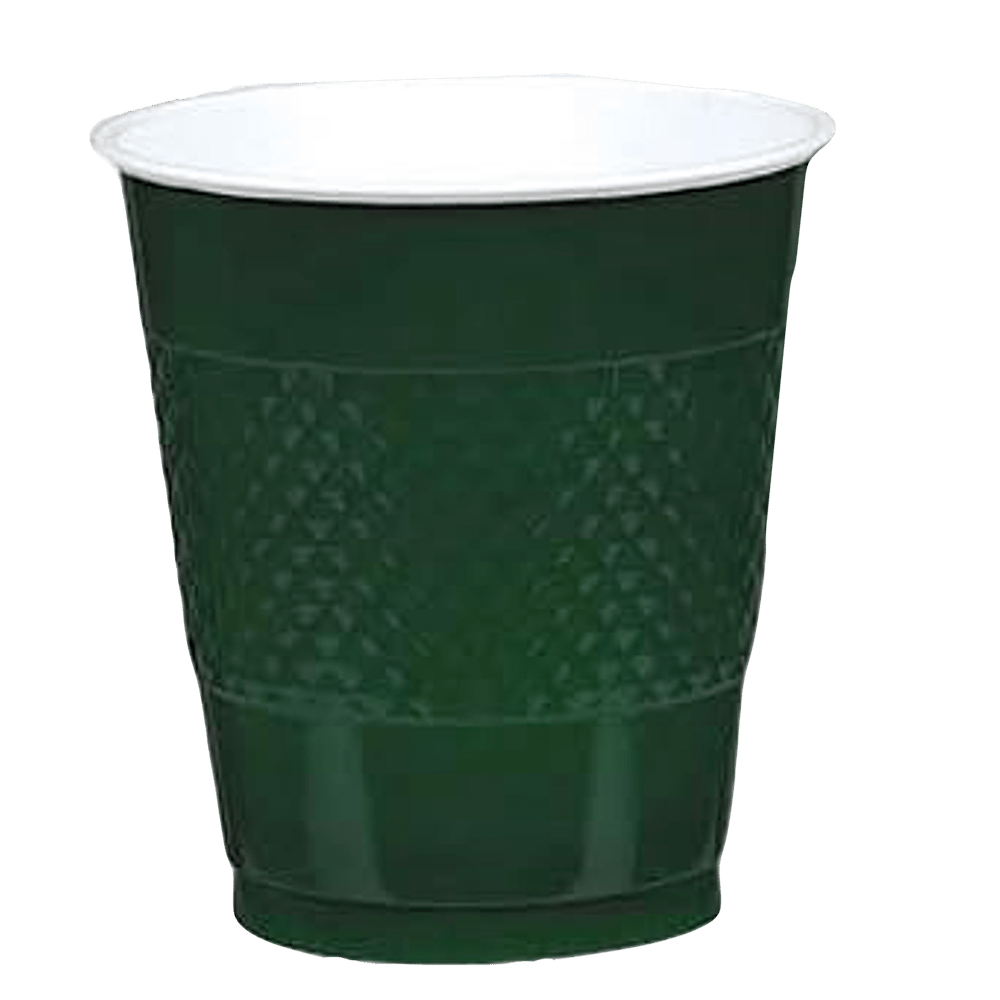 Hunter Green 12oz Plastic Cups 20ct+