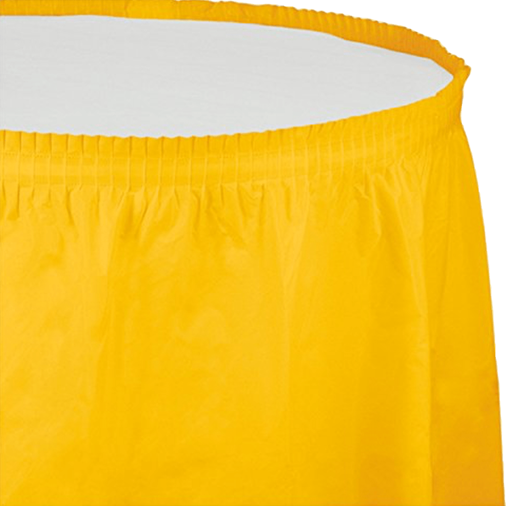 School Bus Yellow 14&#39; Plastic Table Skirt AMZ+