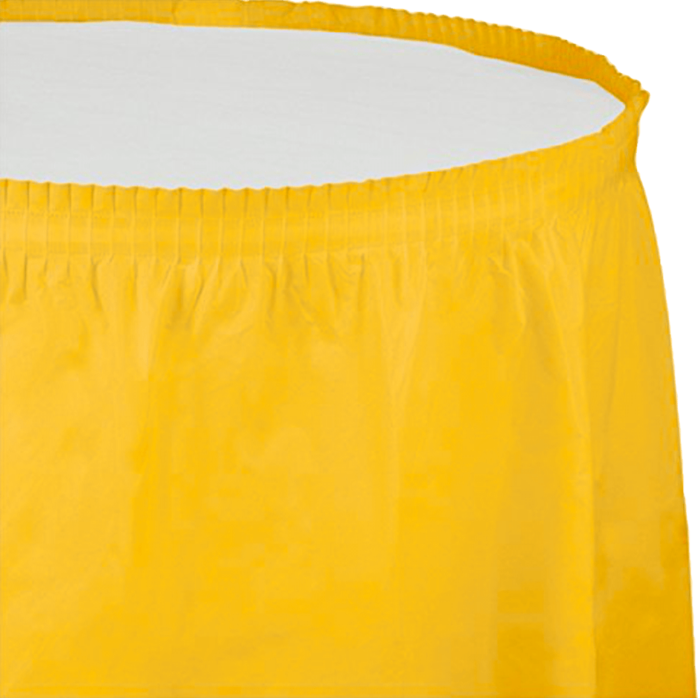 Sunflower Yellow 14&#39; Plastic Table Skirt+