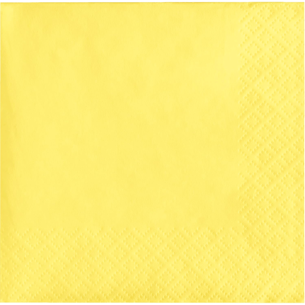 Lemon Mimosa Yellow 3ply Beverage Napkins 50ct+