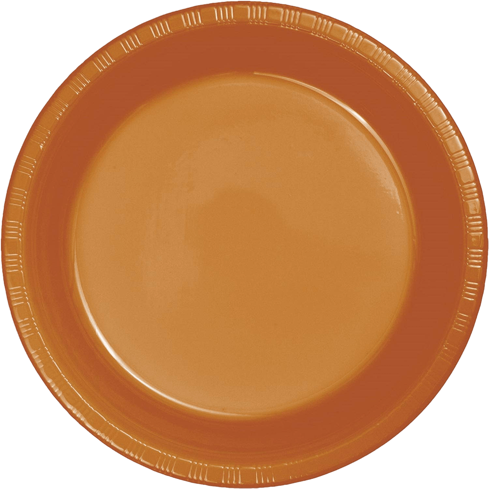 Pumpkin Spice 7&quot; Plastic Dessert Plates 20ct AMZ+