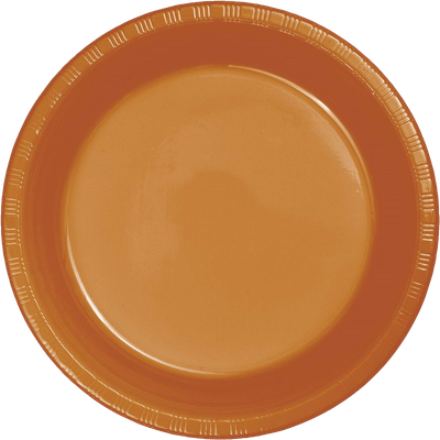 Pumpkin Spice 7&quot; Plastic Dessert Plates 20ct AMZ+