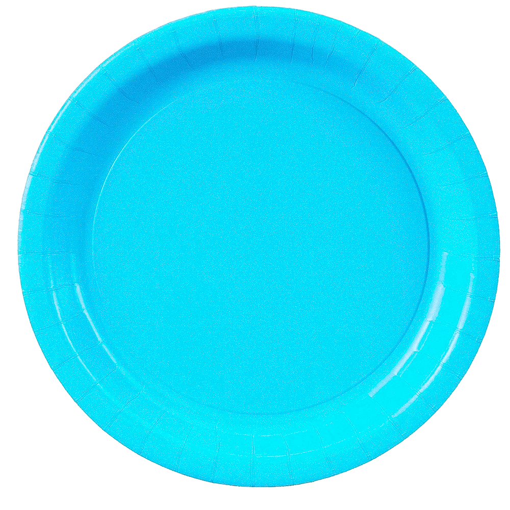 Bermuda Blue 9&quot; Paper Dinner Plates 24ct AMZ+
