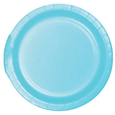 Pastel Blue 7&quot; Paper Dessert Plates 24ct+