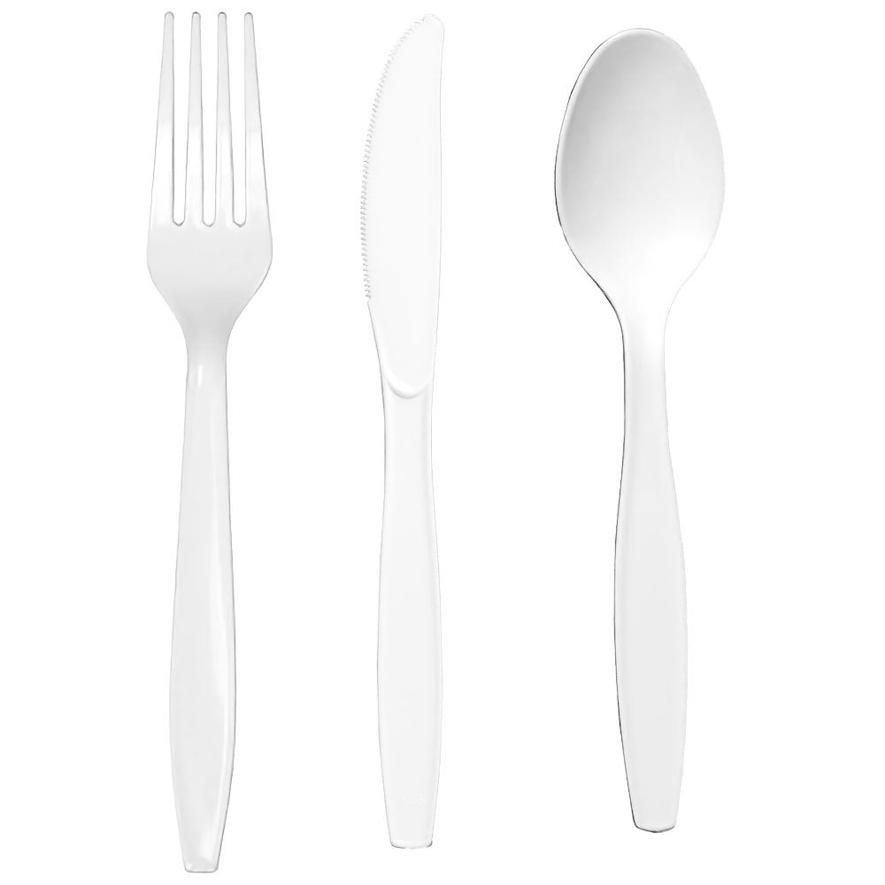 White Assorted Cutlery 24ct+