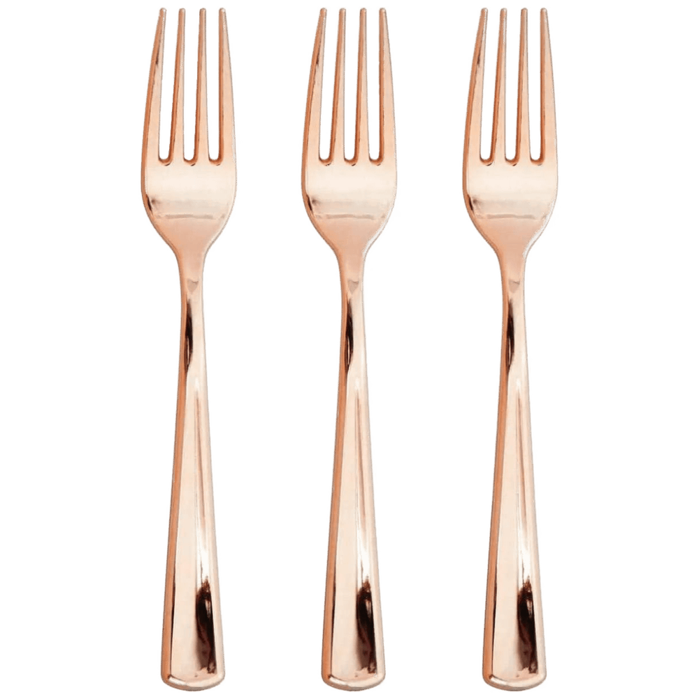 Plastic Rose Gold Forks 24ct AMZ+