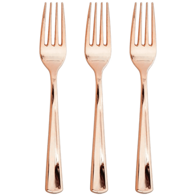 Plastic Rose Gold Forks 24ct AMZ+