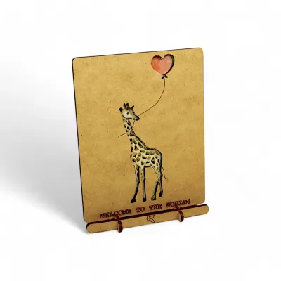 Welcome to the World Giraffe Pop-up Card+