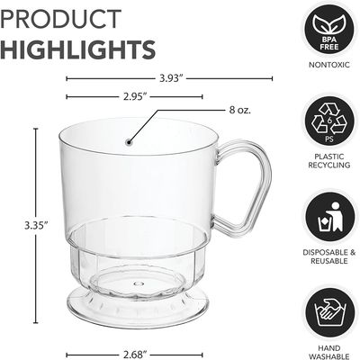 Clear 8oz Plastic Coffee Cups 10ct+