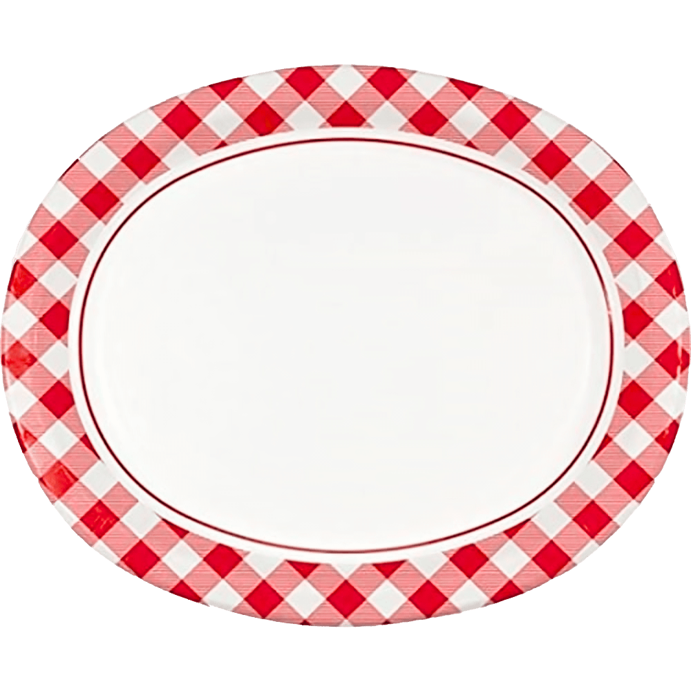 Classic Gingham Oval Plates 8ct+