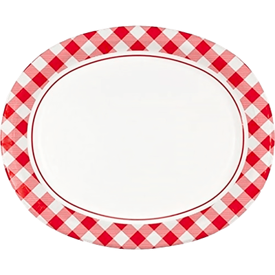 Classic Gingham Oval Plates 8ct+
