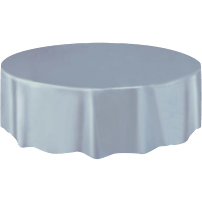 Silver Round Tablecover 84&quot;+