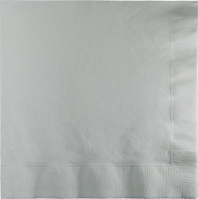 Shimmering Silver 3ply Lunch Napkins 50ct AMZ+
