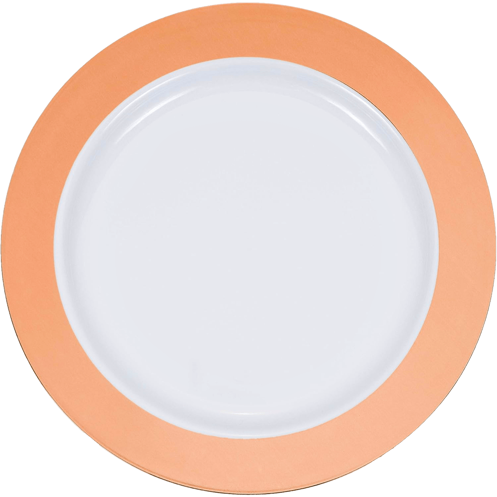 Sensations 7” Rose Gold Rim Plastic Plates 10ct AMZ+