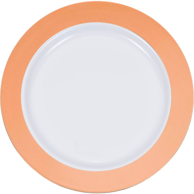 Sensations 7” Rose Gold Rim Plastic Plates 10ct AMZ+
