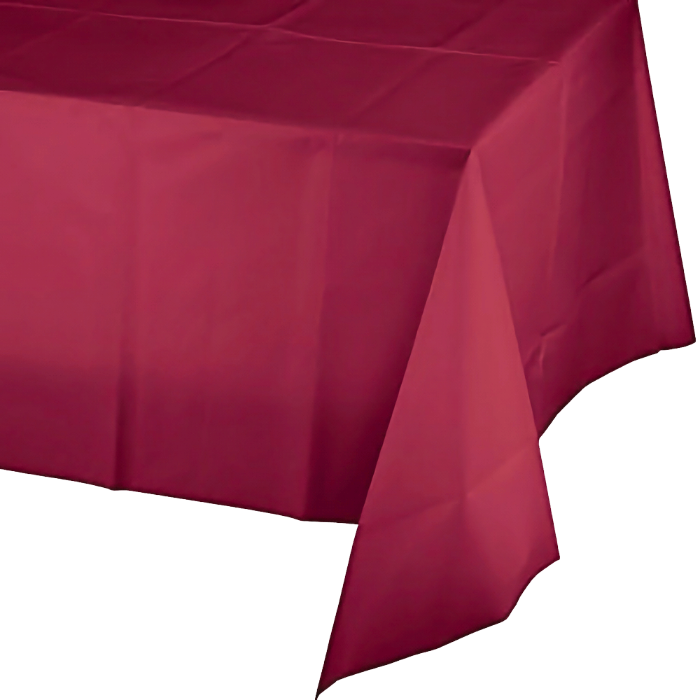 Burgundy 54x108 Plastic Rectangle Tablecover+