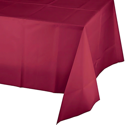 Burgundy 54x108 Plastic Rectangle Tablecover+