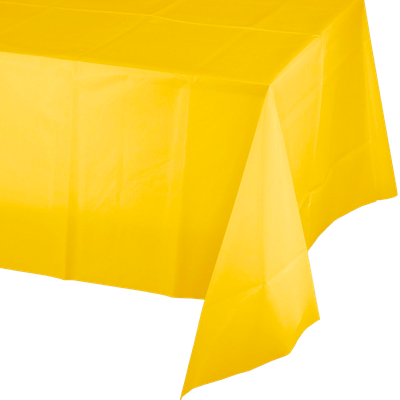 School Bus Yellow 54x108&quot; Plastic Tablecover+