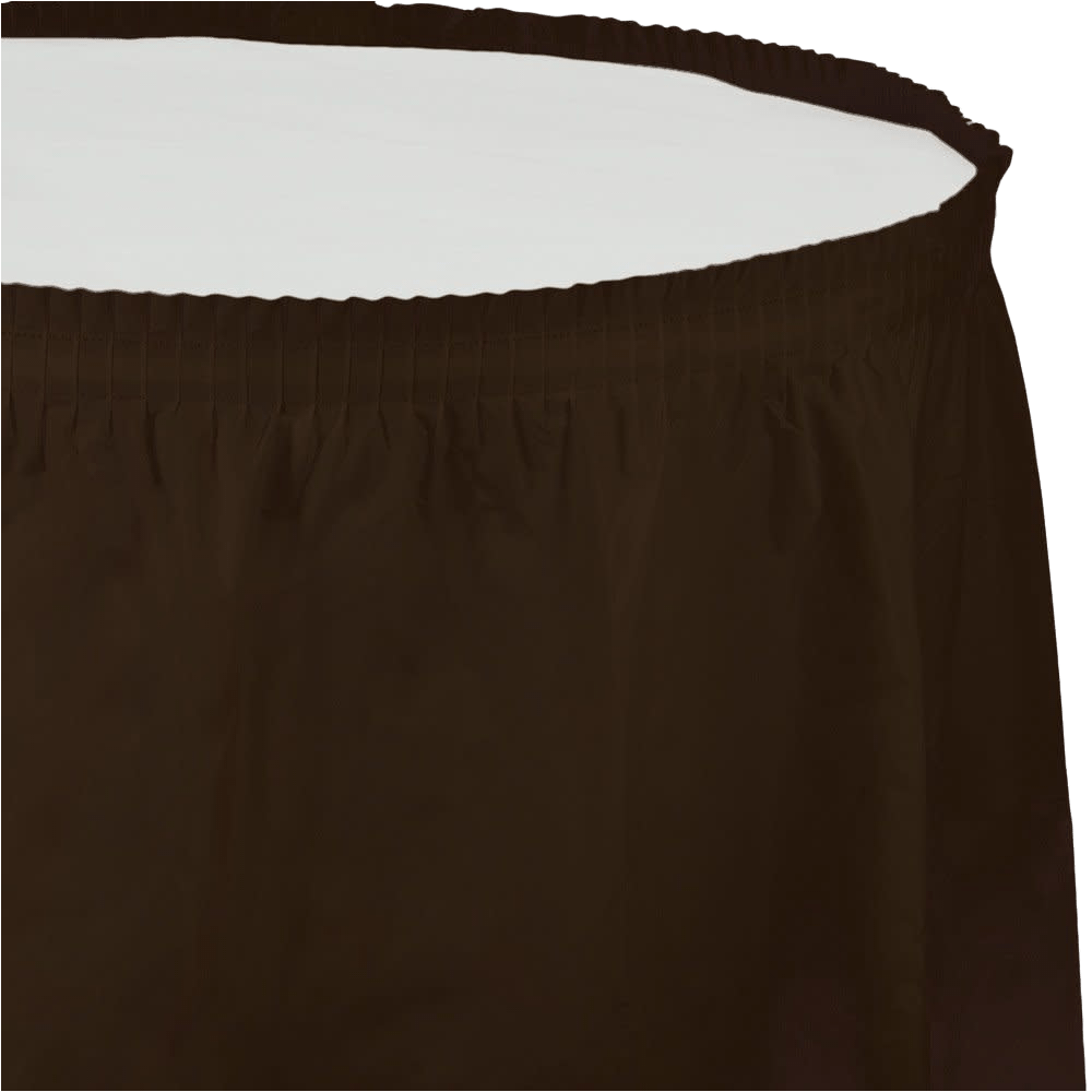 Chocolate Brown 14&#39; Plastic Table Skirt AMZ+