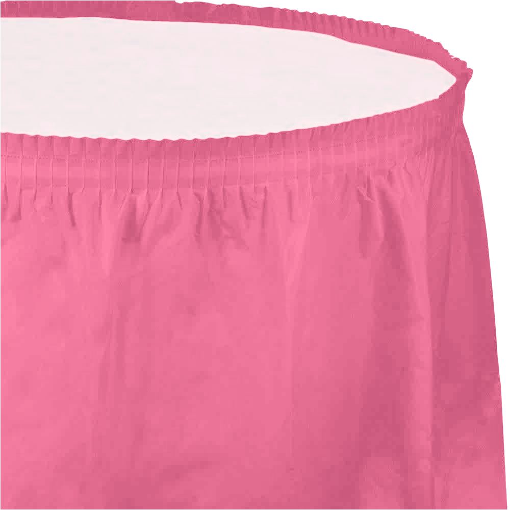 Candy Pink 14ft Plastic Table Skirt+